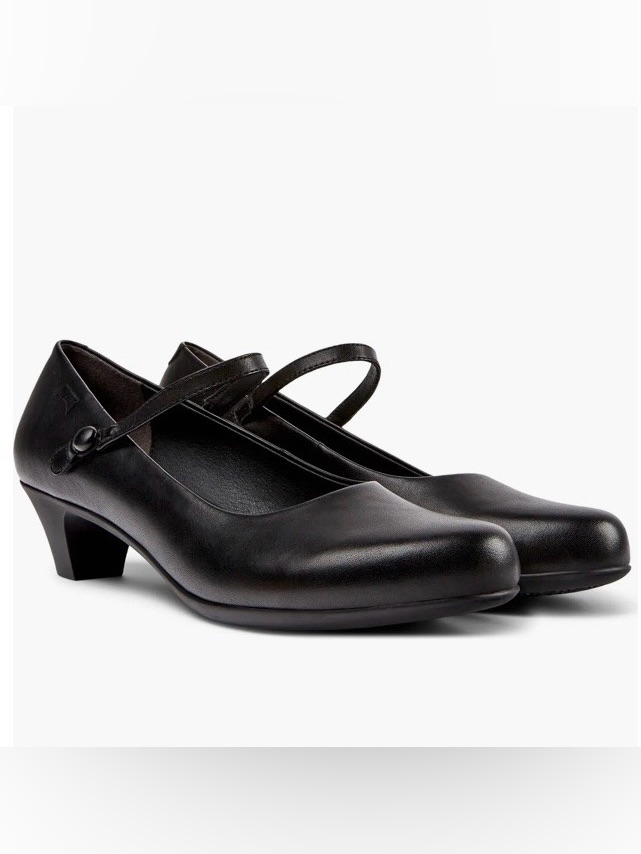 Camper Women’s Helena Bajo Black Leather Mary Jane Pump Size Eu 38 Us 7.5